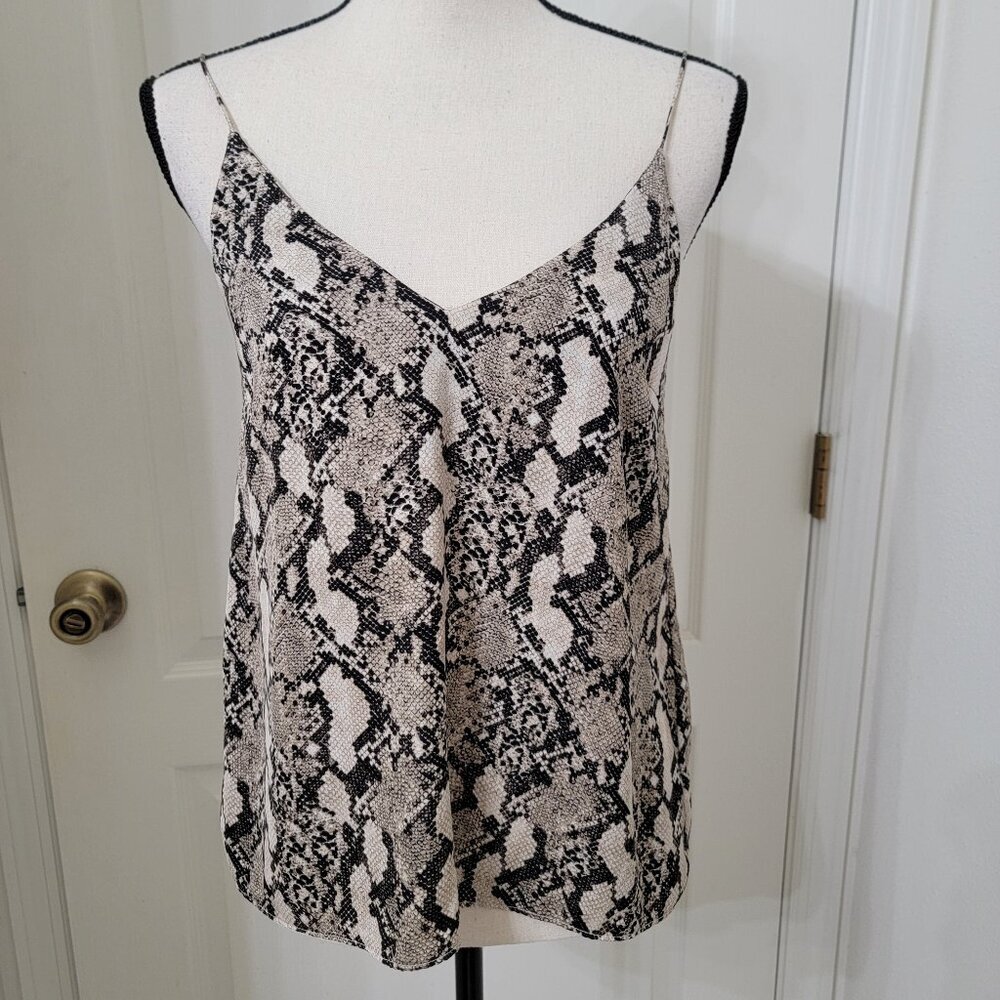 H&M Snake Print Spaghetti Strap Cami in Black & Cream